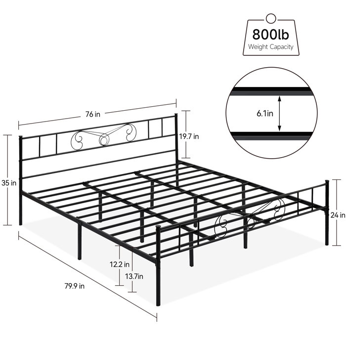 Winston Porter Metal Slat Bed Wayfair